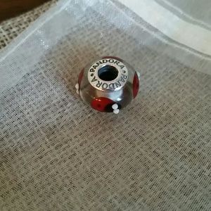 Retired Pandora Ladybug Murano Glass Bead