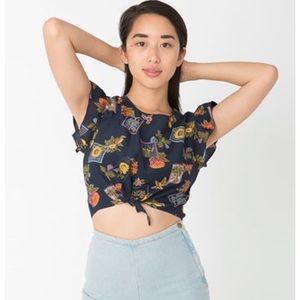 American Apparel Cali Select Tie Crop Top