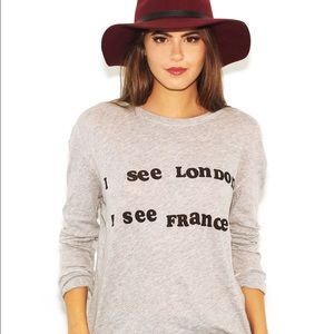 Wildfox Off To Europe Walk Of Shane Tee in Grey