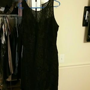 Sweetheart neckline lace black cocktail dress