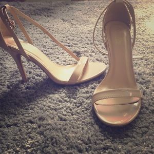 Nude strappy heels