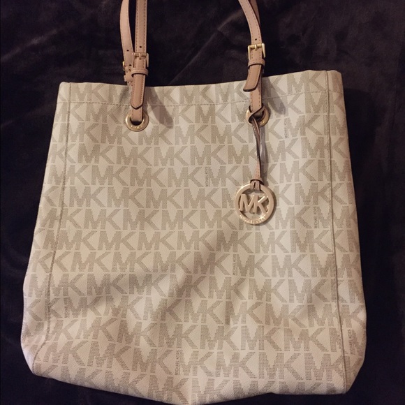 Michael Kors White/Cream monogram large tote bag