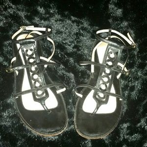 Coach patent leather sandals