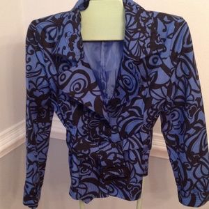 Blue and black blazer.