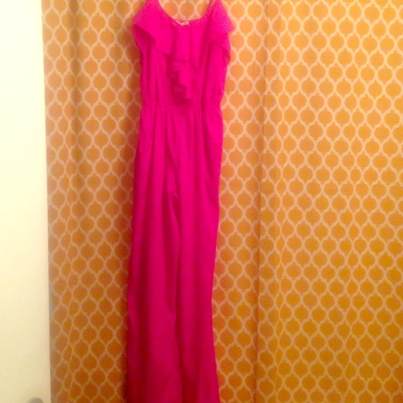 Hot pink Charlotte Russe jumpsuit, size S short