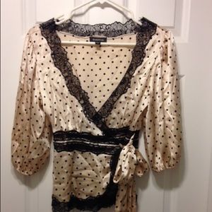 Bebe silk wrap style blouse