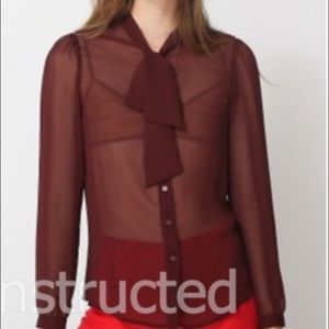 American apparel chiffon Secretary blouse