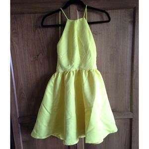 Yellow backless dress