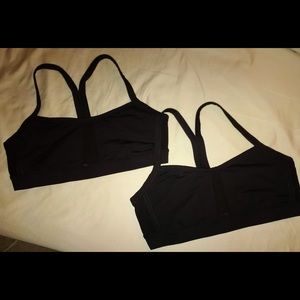 Two Lululemon Black Sports Bras