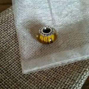 Pandora Murano Yellow/Brown Striped Glass Bead