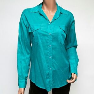 Weekend Max Mara Blue Cotton Button Down Weekend Max Mara Blue Cotton Button Down