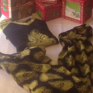 Dr. Seuss THE GRINCH Fleece Med. 2 piece set