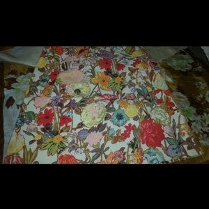 Corduroy floral skirt