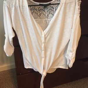 Quarter sleeve, Lacey shoulder dress shirt