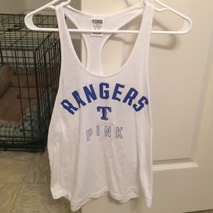 Pink Texas Rangers razorback tank