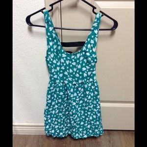 Green Dress with White Hearts