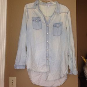Oversized denim button up