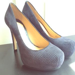 Blue White Lilli Polka Dot Gianni Bini Pumps Heels