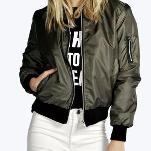 Olive green BOMBER JACKET