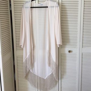 Long kimono with fringes