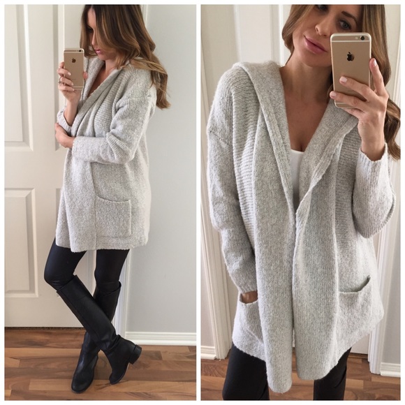 Sold • Cozy Grey Hoodie Sweater/Jacket - Picture 2 of 4