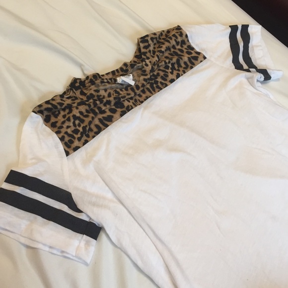 PINK cheetah shirt with stripes