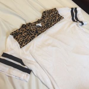 PINK cheetah shirt with stripes