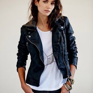 Free People vegan leather jacket