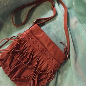 Faux Leather Fringe Crossbody