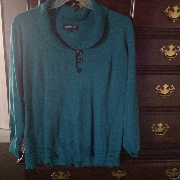 Turquoise sweater. Beautiful