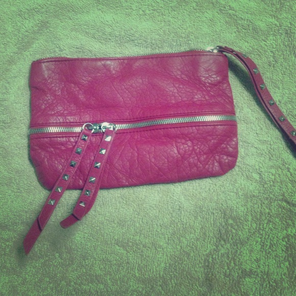 Red studded clutch