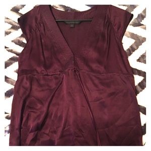 Dark purple stretchy silk blouse