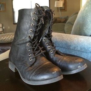 Black combat boots