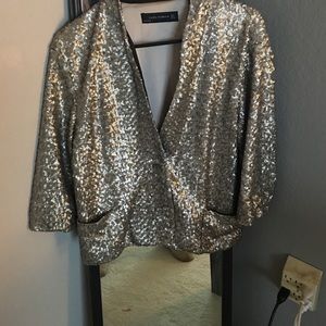 Sequins blazer, jacket from Zara