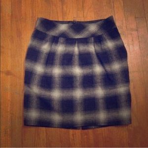 Loft plaid wool skirt