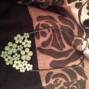 Pale Green floral statement necklace