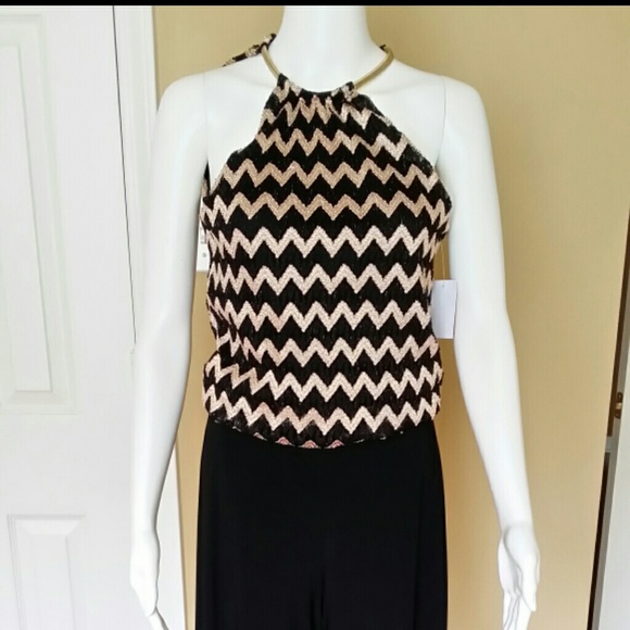 Brand New!  Dressy Chain Halter Palazzo Jumpsuit