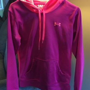 purple and pink Under Armour hoodie