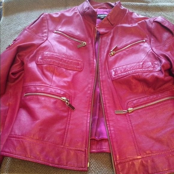 Pink leather Bebe jacket