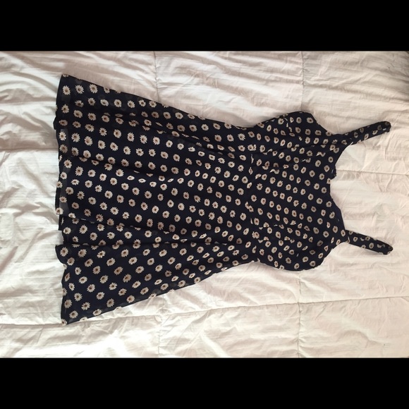 Navy dress with floral print