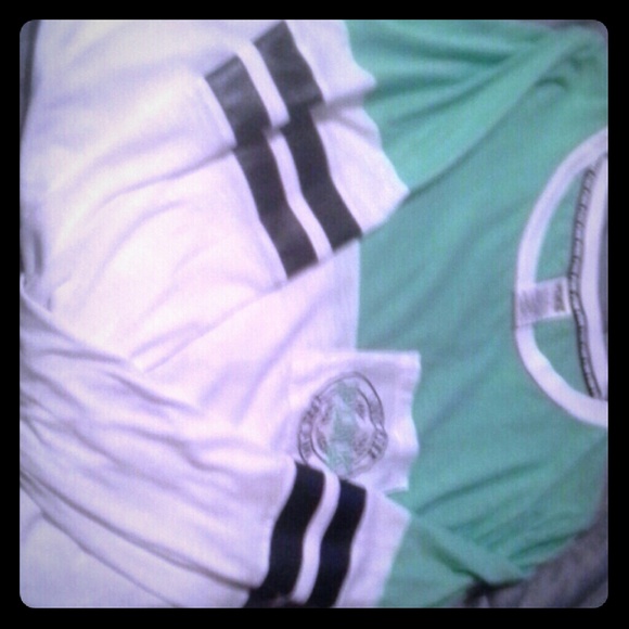 Victoria Secret Crew Neon Mint/White