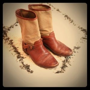Frye Melissa style canvas booties