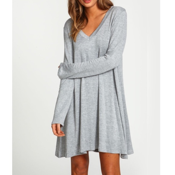 NWOT gray long sleeve t-shirt dress