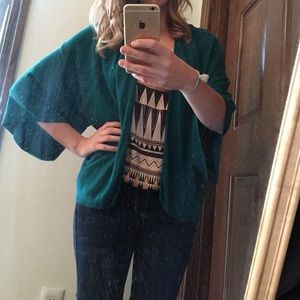 Teal flowy cardigan