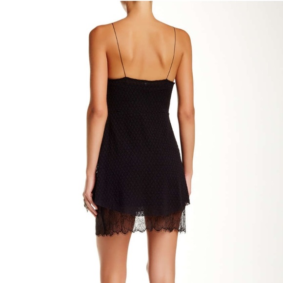 Free People - Black Skinny Mini Dress - Size M - Picture 2 of 2