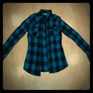 Delia's blue plaid shirt