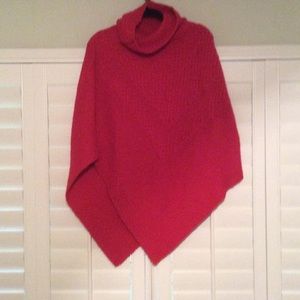 Red Sweater Poncho