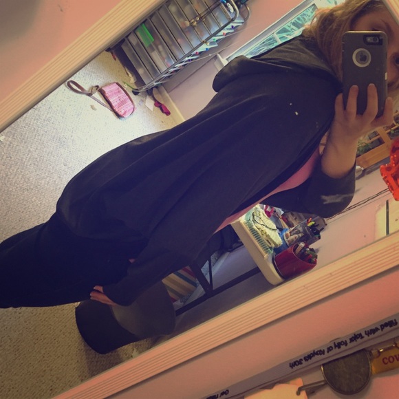 Grey and Black Hooded cardigan