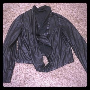 Faux leather thin jacket