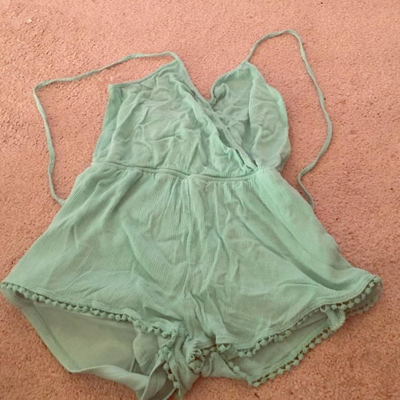 mint green / aquamarine romper